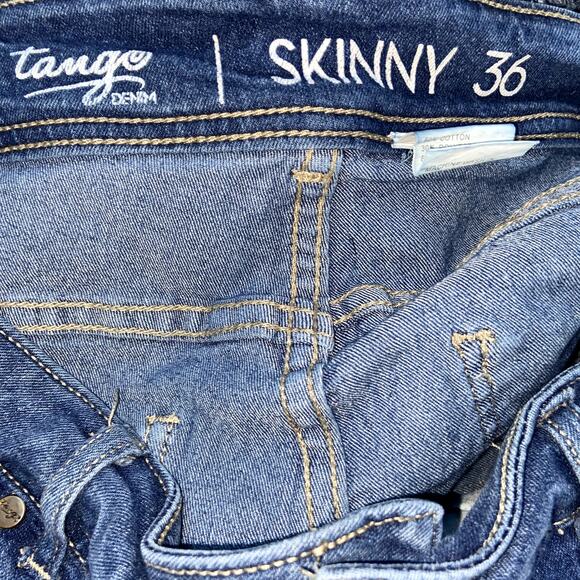 Tango Women's Jeans Heavily Distressed Ripped Size 10 Stretch WAIST 32" - Picture 3 of 5